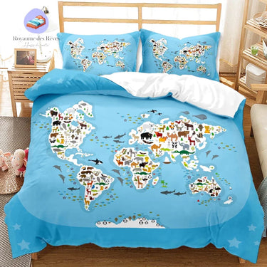 Housse de Couette Géographie du Monde Dessin